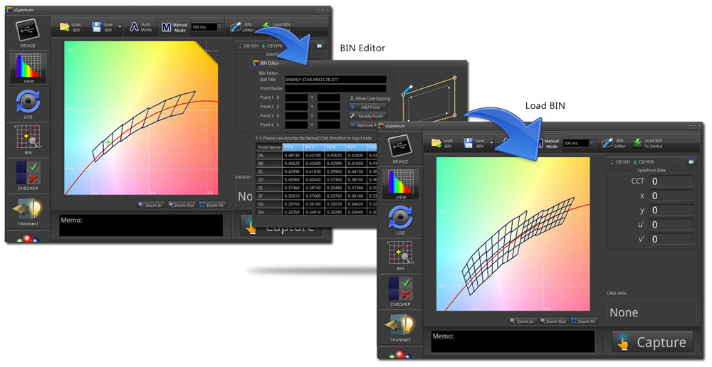uSpectrum-PC-Software-05-BIN-Mode